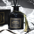 220 ml grote stock top decoratie thuislucht geur zwarte fles riet diffuser